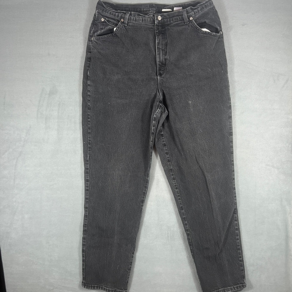 Just My Size Womens Jeans 22W/33 Black Solid Classic High Rise Full Length Denim